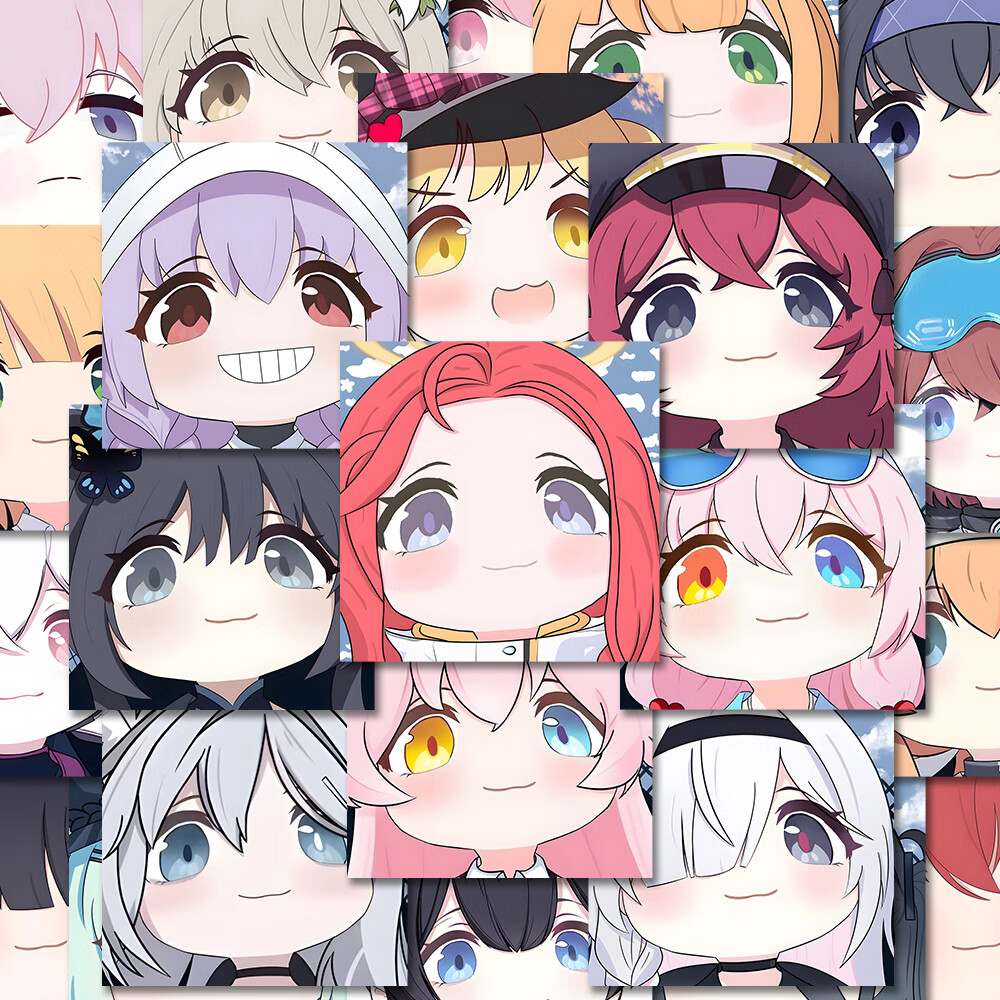 108张碧蓝档案大头表情包贴纸二次元动漫卡通装饰手机壳ipad贴纸 54张