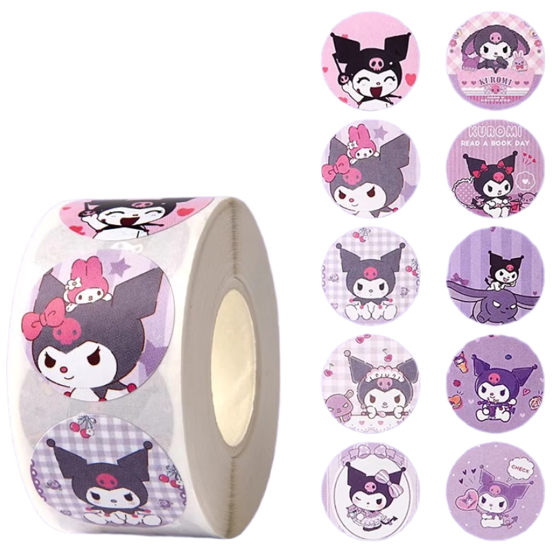 米砾库洛米奖励贴纸儿童卡通贴画小学生防水幼儿园小朋友三丽鸥手帐宝宝女童女孩卷卷贴封口贴装饰套装