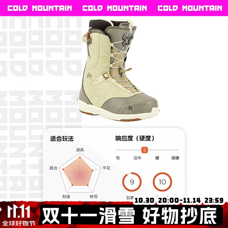 NITRO冷山滑雪鞋CROWN尼卓单板滑雪鞋限量款全能舒适滑雪靴女2526新款 25/26现货 CROWN TLS Hailey Langland签名款(时尚百搭) 37 (240mm)