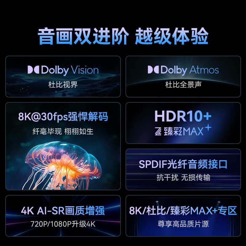 腾讯极光盒子7 8K高清电视盒子 智能网络电视机顶盒 杜比视界全景声 4+64G 双频WiFi6 START云游戏
