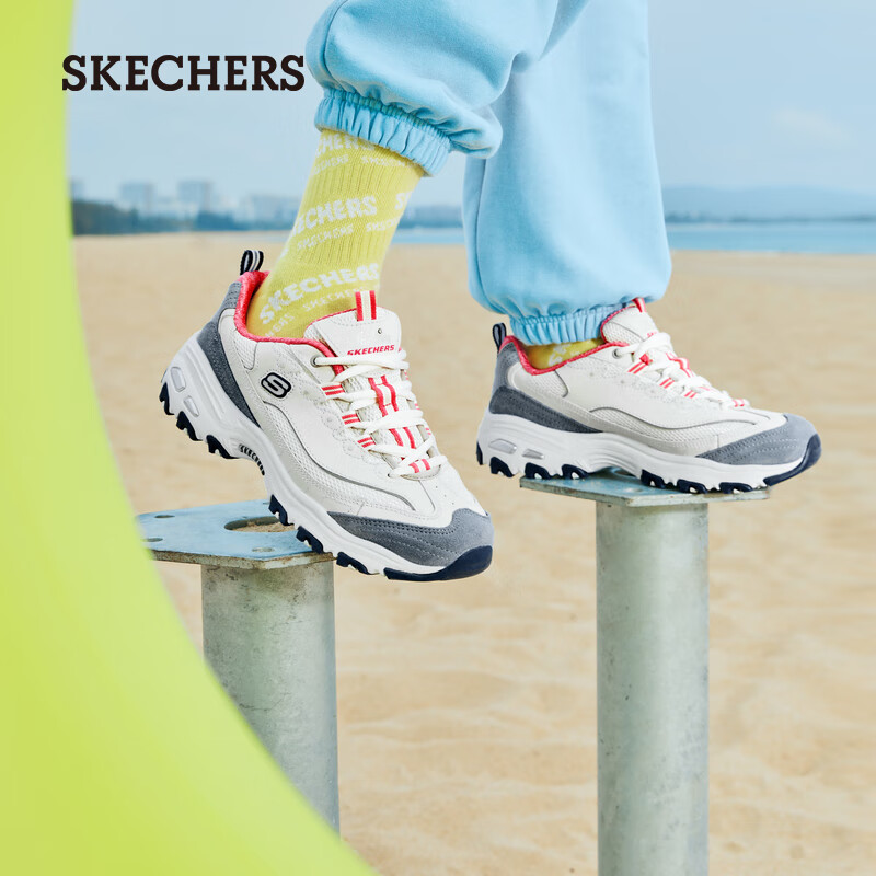 斯凯奇（Skechers）奶茶熊1.0秋季女鞋经典熊猫鞋厚底老爹鞋休闲运动鞋13167
