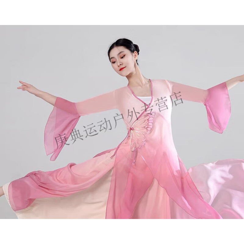 炫逐古典舞服身韵蝴蝶渐变雪纺纱衣女飘逸基训练功服中国舞舞蹈演出服 苏梅渐变(纱衣) S
