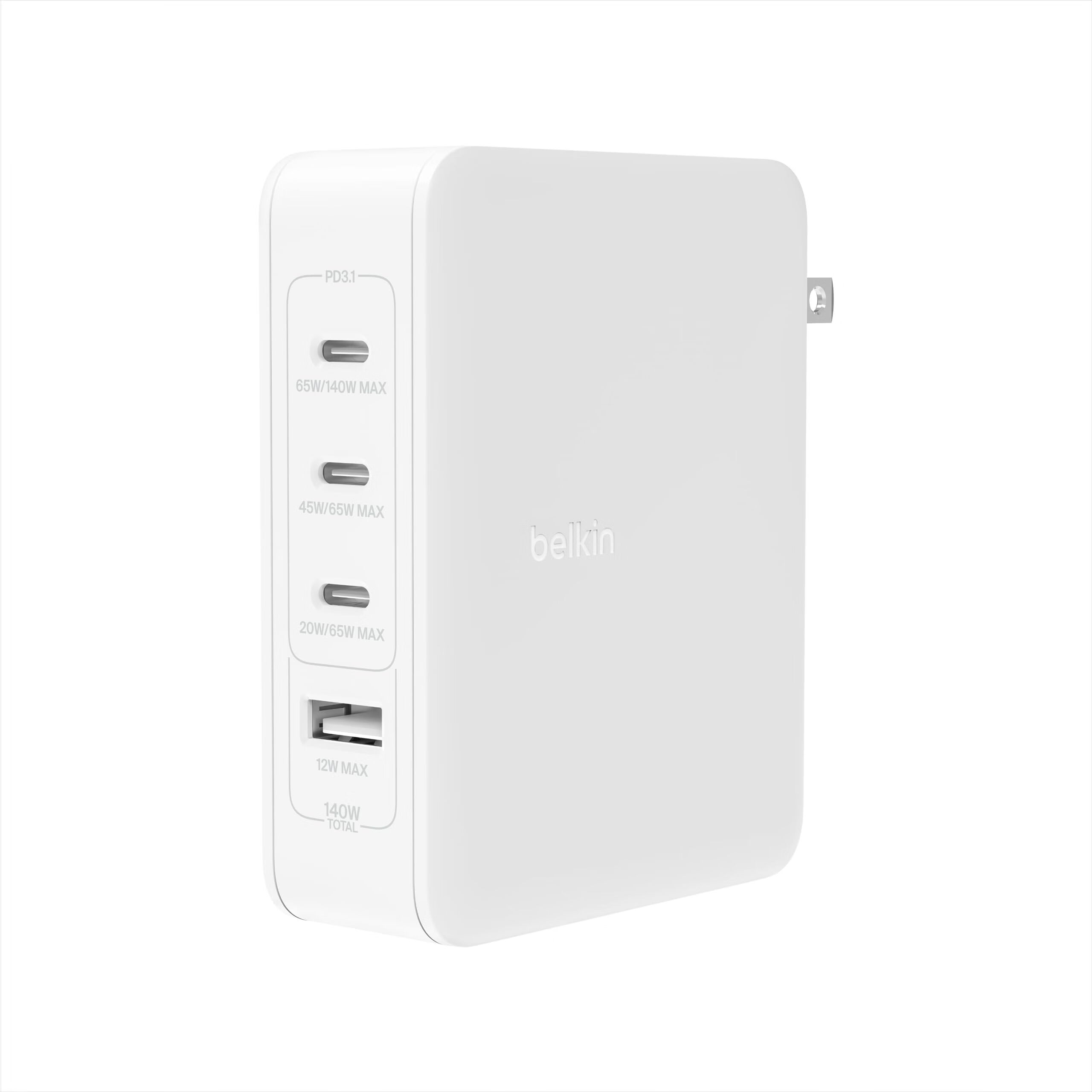 BELKIN 贝尔金 140W 4 端口 GaN 壁式充电器 多端口快充