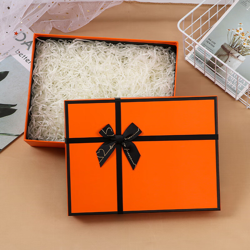 梦茜儿 (mexemina)丝巾礼盒空盒高档口红礼盒空盒子橙色小清新男友