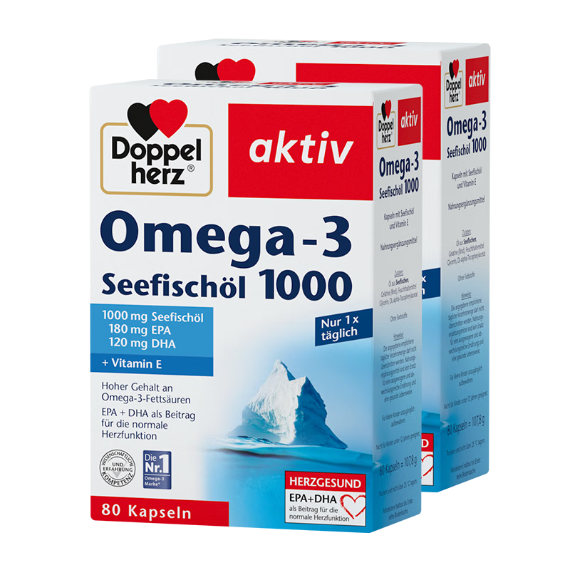 ڲ˫ĵ¹1000mg80 DHAߴOMEGA3άE˽Ѫ֬ ˫80*2 113.8Ԫ