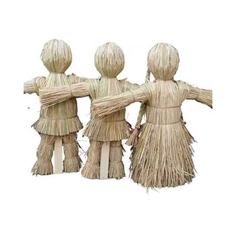 稻草人手工制作 稻草人手工制作玩偶編制工藝品尺寸齊全男女 12cm手掌大小一個