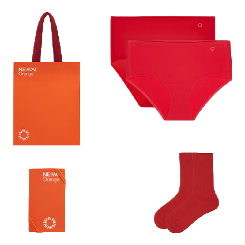 NEIWAI内外红品|女士无痕/棉质三角内裤中筒袜套装结婚本命年礼盒