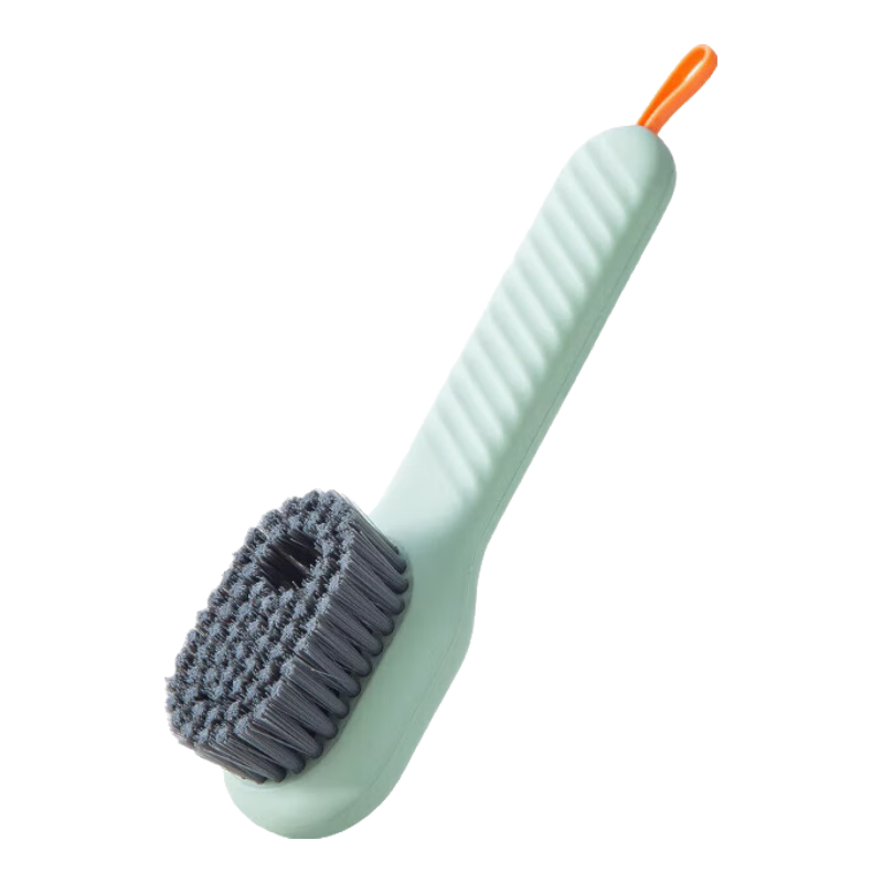 加液鞋刷?居家多功能加液鞋刷家用按压式软毛洗衣清洁洗鞋刷不伤 绿色鞋刷【单个装/送挂钩】