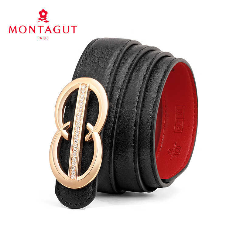 梦特娇(montagut)皮带女士新款时尚潮装饰牛仔裤带简约高档品牌真牛皮