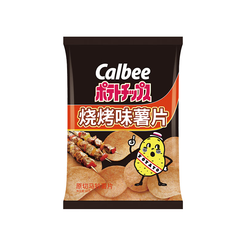 卡乐比(calbee)【99选10】经典薯片系列 烧烤番茄原味60g 休闲零食
