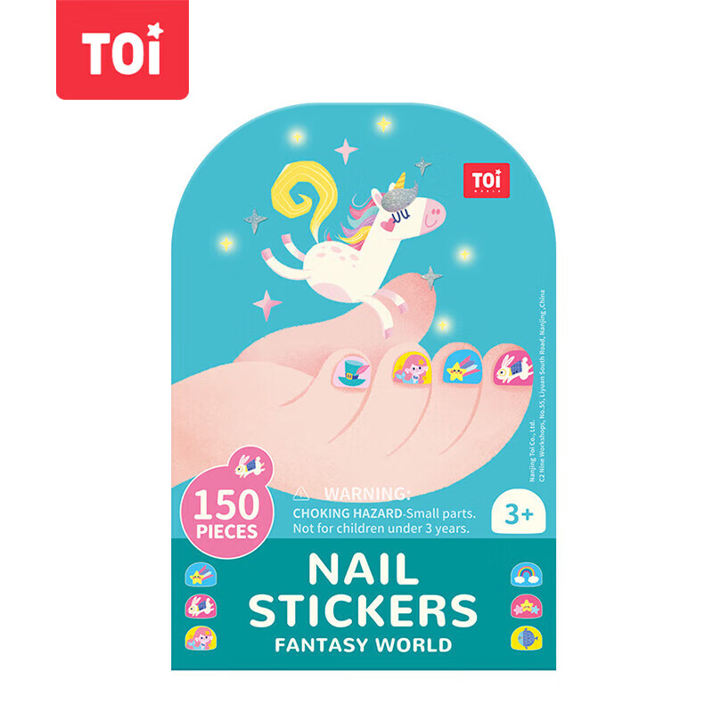 TOI儿童指甲贴纸防水女孩美甲卡通贴生日礼物3-6岁小号 幻想世界