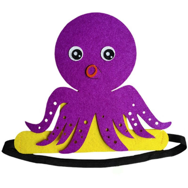 琉滋小鱼头饰幼儿园表演节目海洋动物头饰帽子章鱼头套鲨鱼鳄鱼螃蟹海