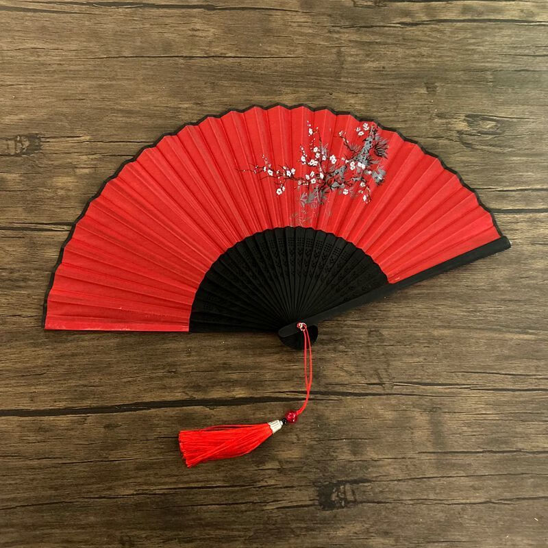 扇子古风折扇公主女学生流苏随身古典古装古代舞蹈汉服网红扇夏季 7寸