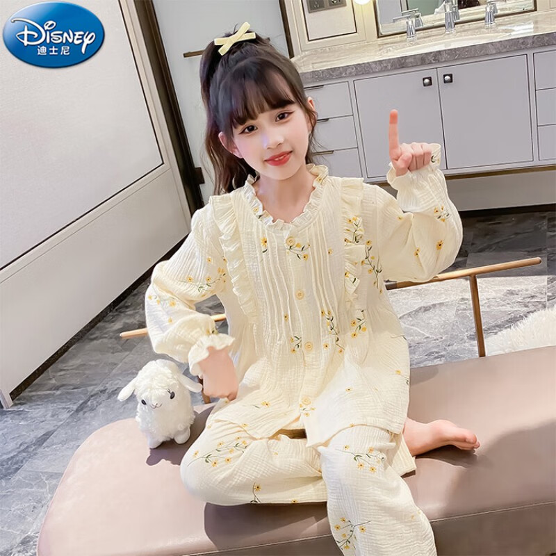 迪士尼(disney)睡衣女孩初中生春秋2024新款女童少女时尚长袖大童秋季