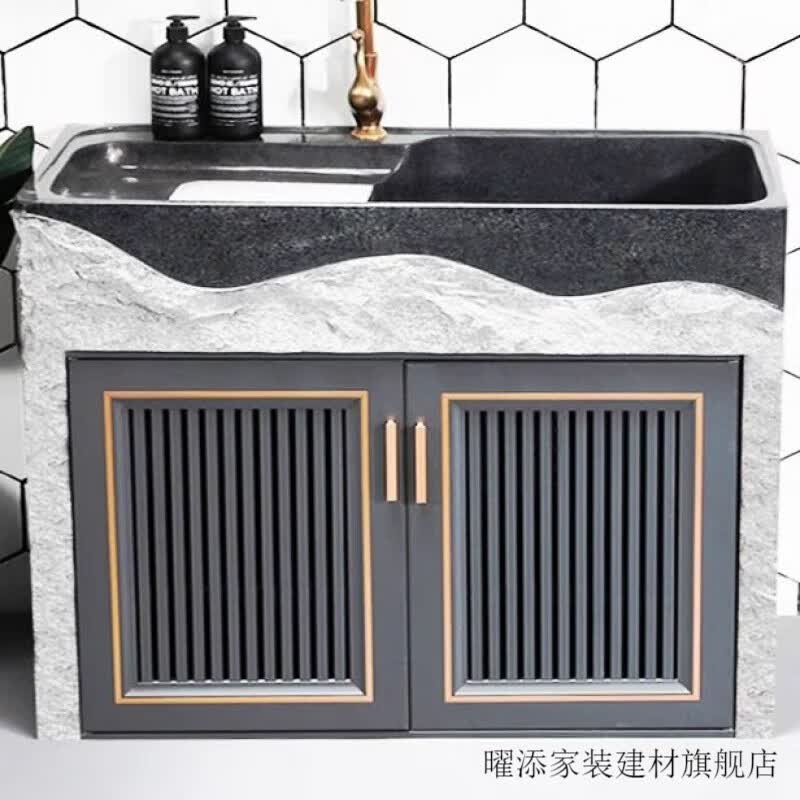 橱柜门定做带框橱柜门自装厨房灶台门板定制阳台柜门 砂灰卡金条格栅