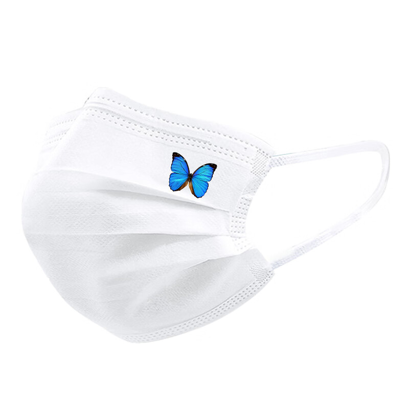 潮牌一次性口罩三层防护黑白色男女时尚创意个性印花图案潮款定制 k