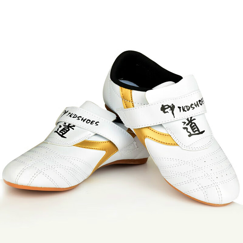 dcw跆拳道鞋专业道鞋男女训练儿童武术散打专用软底道鞋子 【金边道鞋