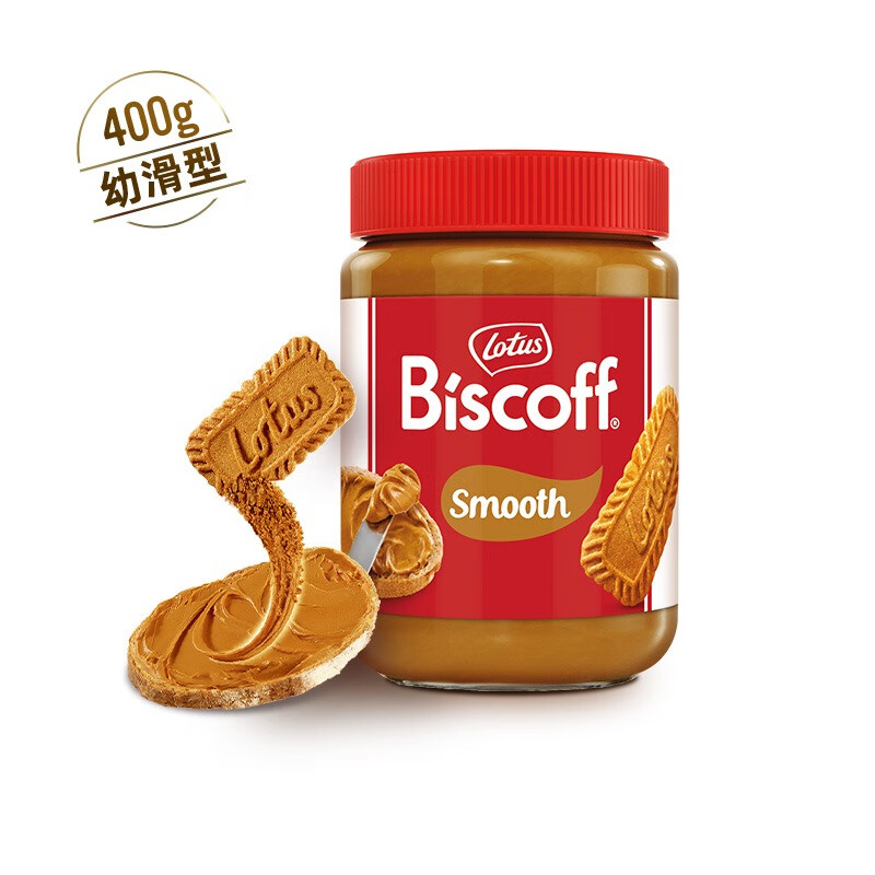 和情（LOTUS）比利时缤咖时焦糖饼干 干酱400g幼滑颗粒面 面包酱饼干 干涂抹酱 【幼滑型】400g*1瓶.