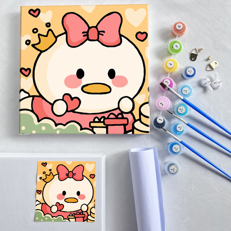 数字油画diy儿童卡通龙猫治愈颜色填充数字挂画客厅装饰画 wt514 20*