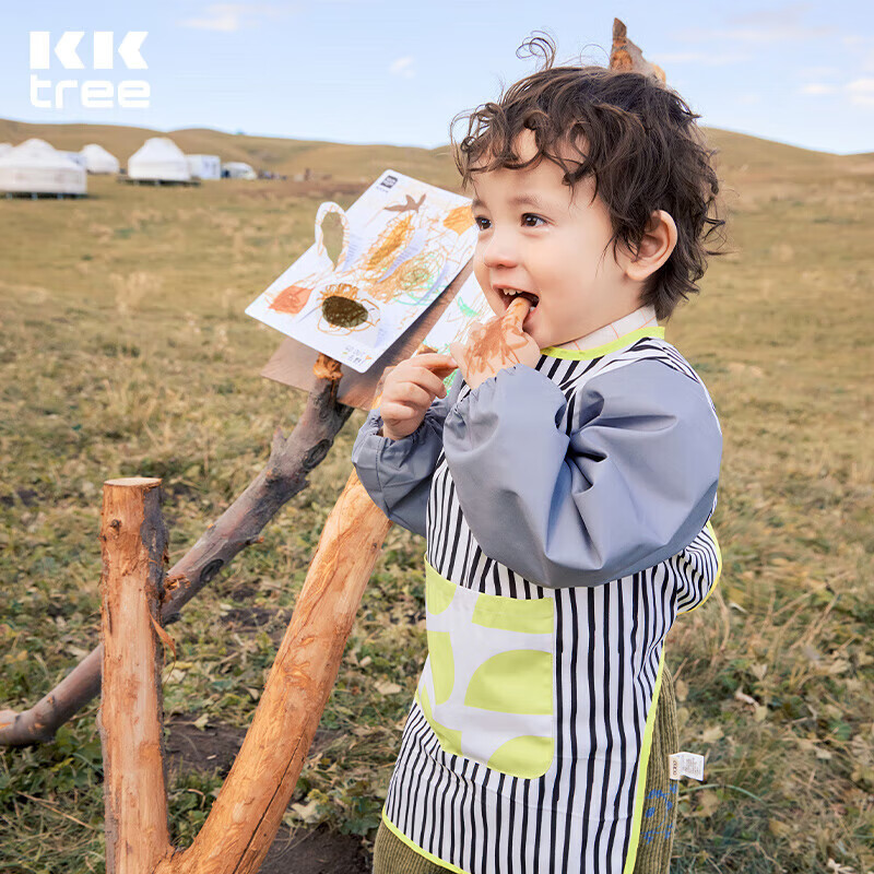kocotreekk樹寶寶罩衣吃飯兒童圍裙畫畫衣圍兜防水反穿防臟飯兜秋冬