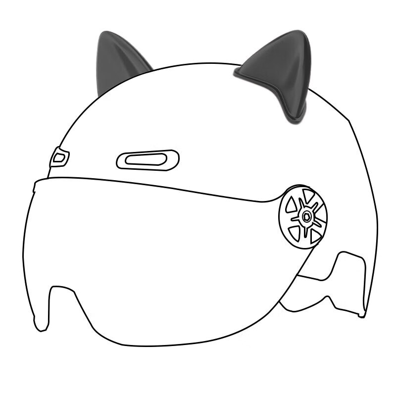 宝利尼电动车头盔可爱猫耳朵熊耳朵装饰个性配饰天使触角卡 可爱猫