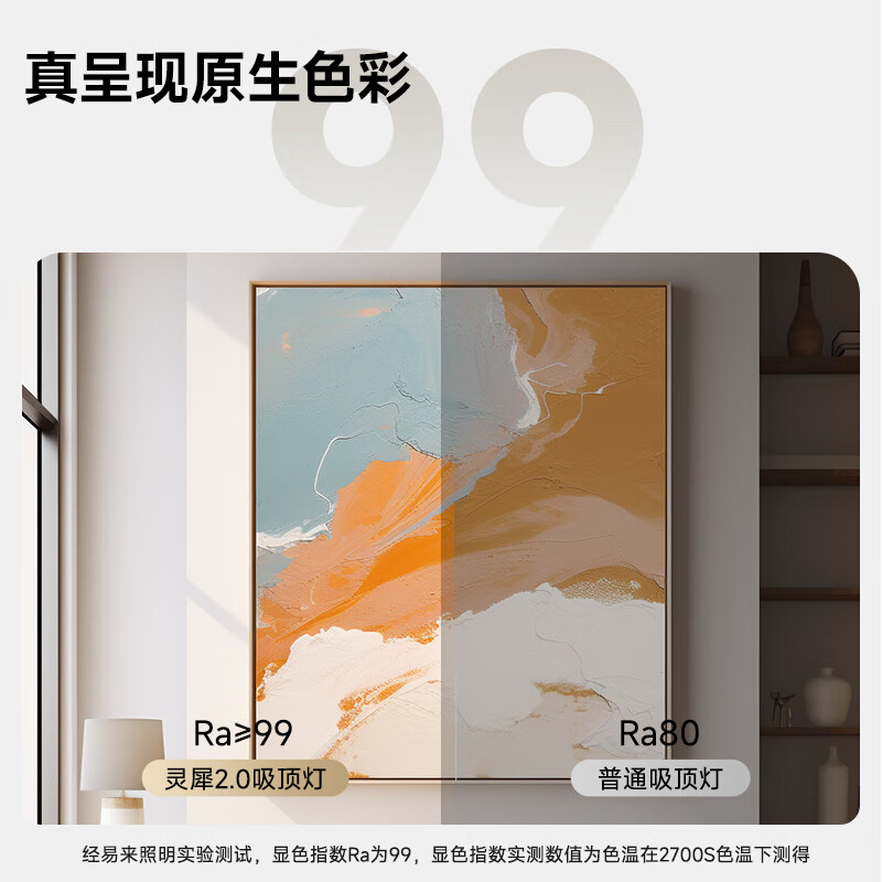 Yeelight易来 led全光谱吸顶灯客厅灯卧室灯米家联动简约灯具灵犀2.0C500