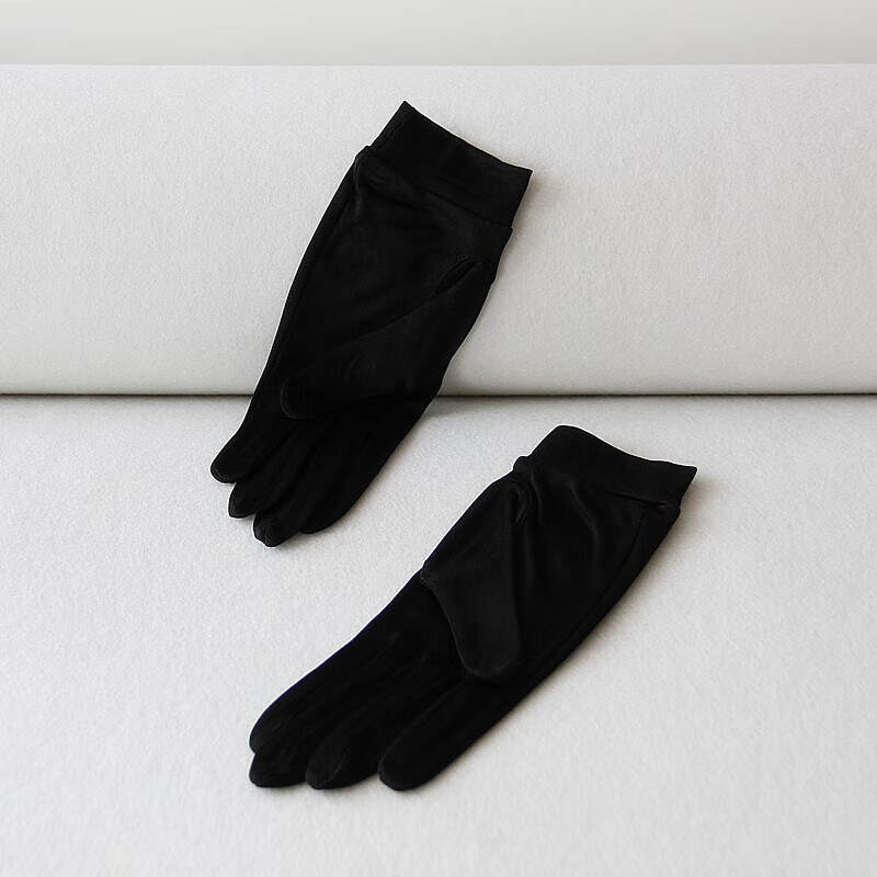 惜她天然桑蚕丝真丝手套女夏季防晒透气开车户外保湿滋润美白 黑色 全