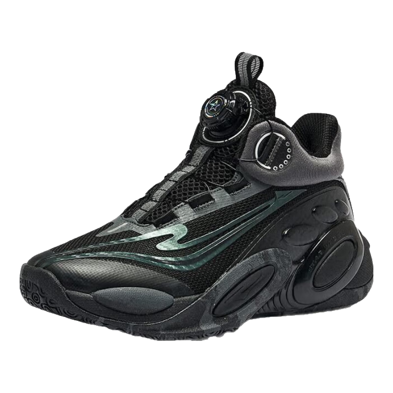 鸿星尔克童鞋男童运动鞋中大童儿童新款秋季男童生活篮球鞋 正黑/碳灰 -偏小1码 38