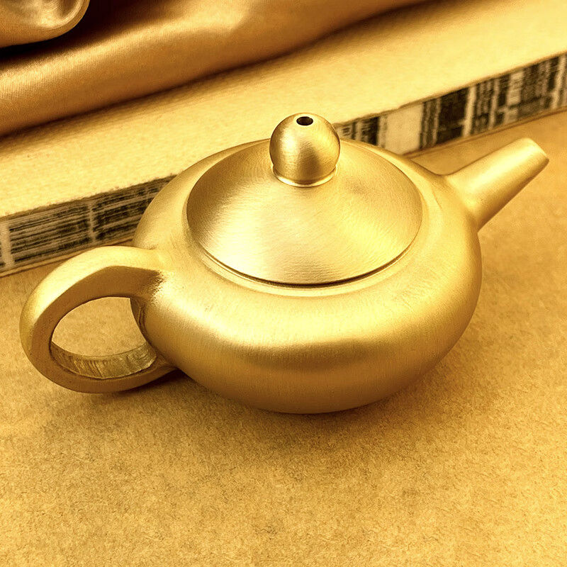 芳北怡创意黄铜小茶壶把把壶手把件工艺礼品摆饰客厅书房网红酒壶茶壶