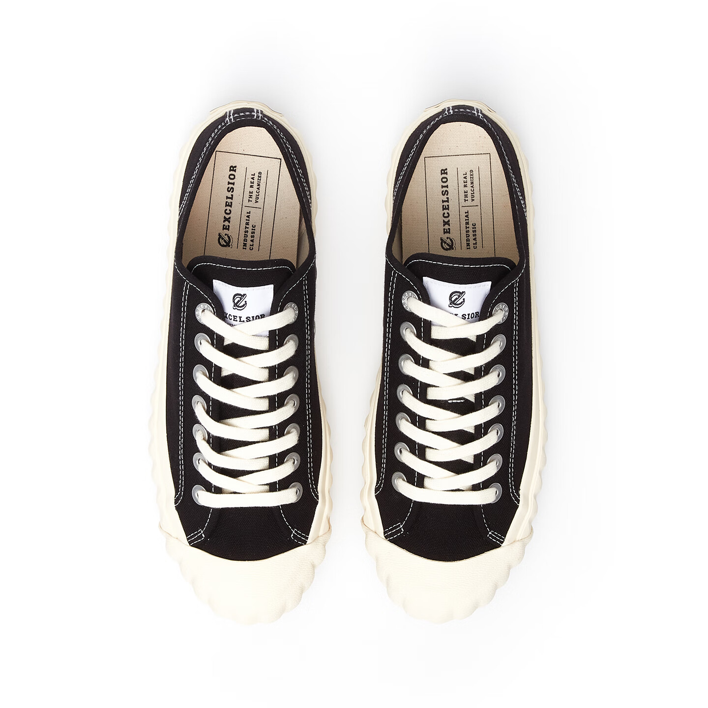 Excelsior饼干鞋官方 泡芙系列运动板鞋黑色休闲鞋厚底帆布鞋女 经典黑 39 (250mm)
