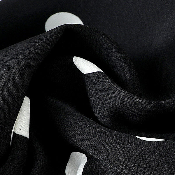 a字半身裙松紧腰百搭波点雪纺半身裙新款高腰 #75裙长#波点黑色无口袋