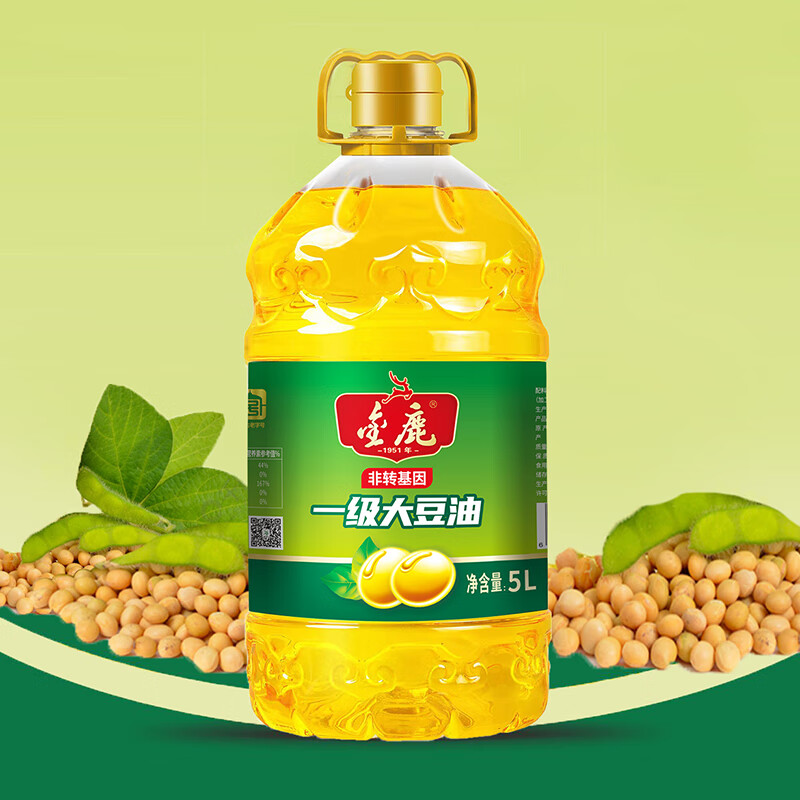 金鹿内蒙古食用油 金鹿一级非转基因大豆油5l