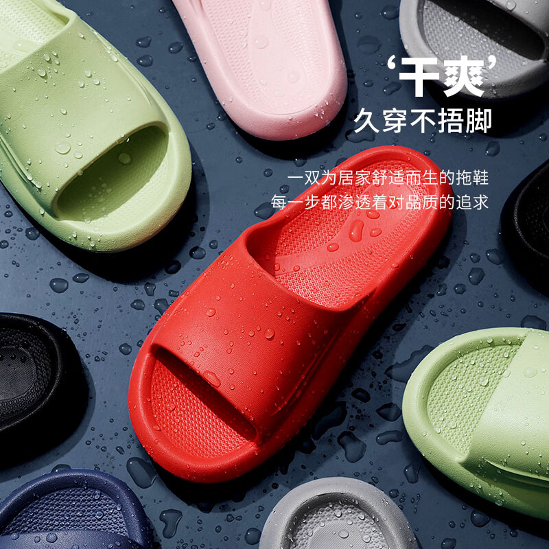 小白丫 新款软底夏季浴室拖男女按摩抗菌防臭防滑简约家居情侣洗澡凉拖 A2月光蓝40-41码