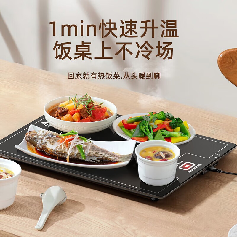 志高（CHIGO）  暖菜板热菜板长方形保温板家用饭菜加热桌垫餐桌电热板多功能恒温热菜神器  【4-6盘菜/60*40cm双档智能】300w 90/120°