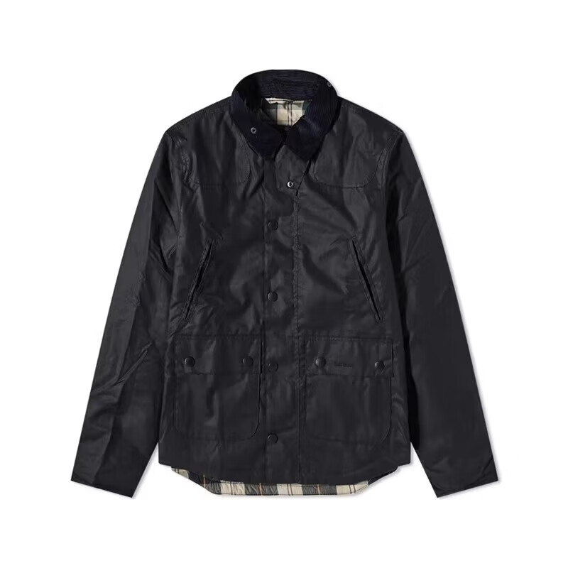 Barbour英国Barbour Reelin秋冬夹棉加厚棉服油蜡夹克外套男士 Navy深蓝色 S