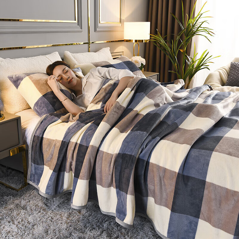 软贝牛奶绒法兰绒毛毯 单双人学生宿舍绒毯床单 午睡空调盖毯子 简静 150x200cm单毛毯