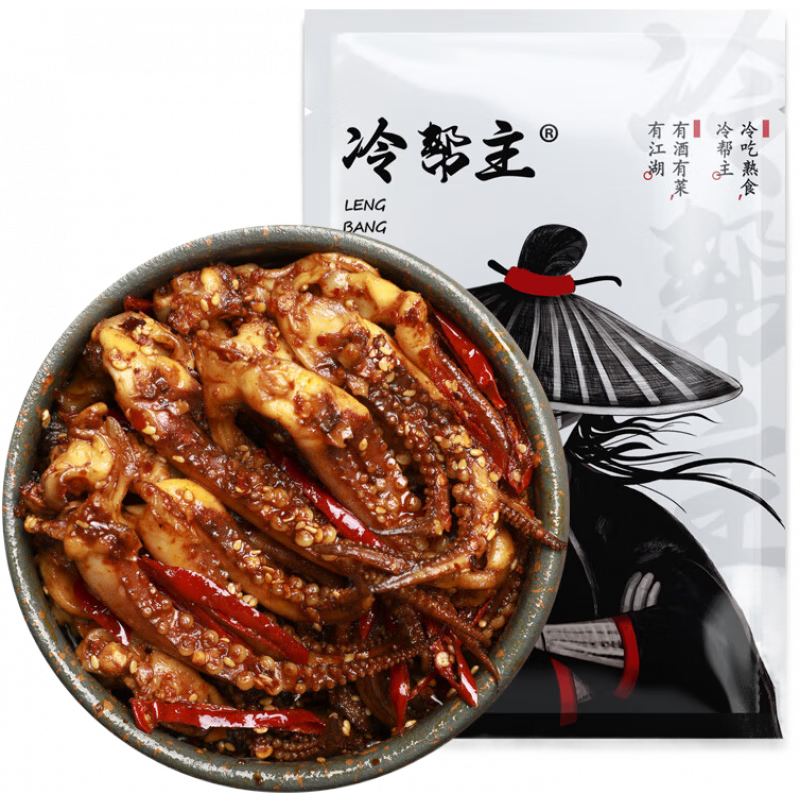 冷幫主冷吃麻辣大魷魚(yú)須即食海鮮熟食香辣休閑下飯小零食 麻辣味100g