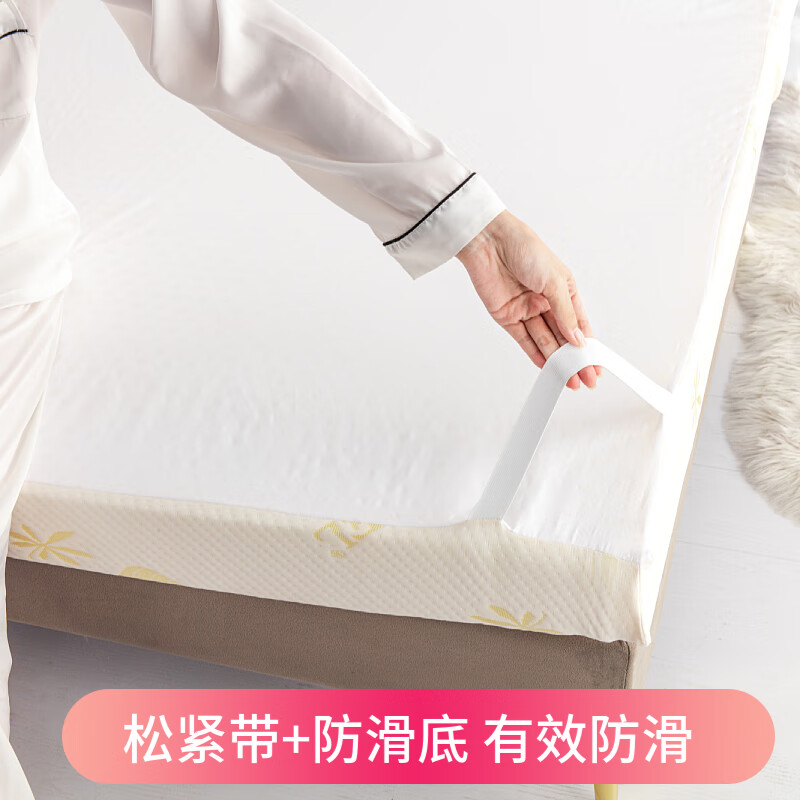 汴雅居定制特硬高密度海绵床垫60D双人1.8X2米加硬重体单人学生宿舍软垫 10cm厚-护脊强力支撑-高端针织浅黄 200X200厘米-适用大双人床