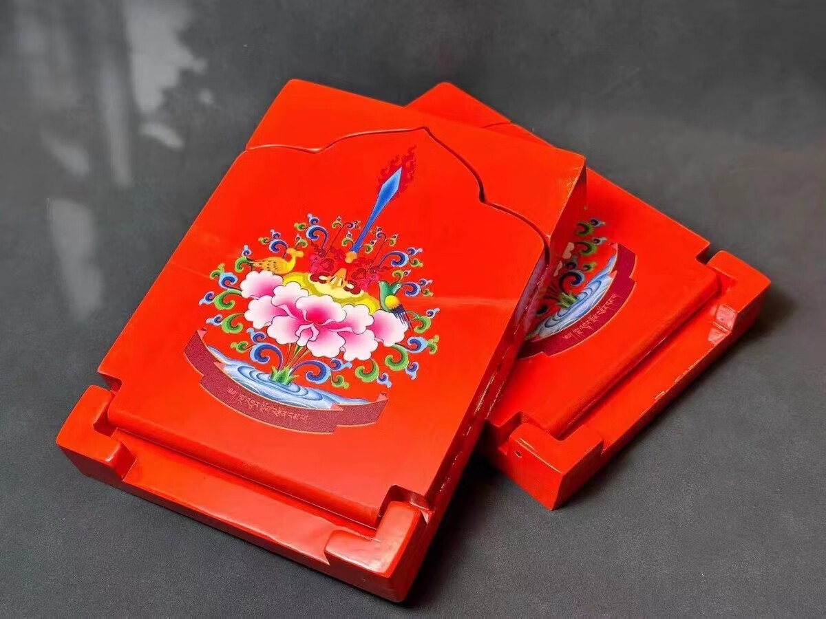 美衣羊藏式可调节经书架阅读架书立架印花看书架托架摆件实木彩绘可