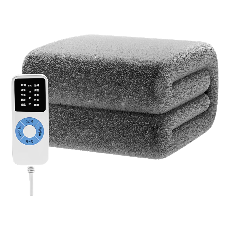 北极绒国标电热毯单双人宿舍家用安全防水不漏电电褥子除螨多功能 北极绒电热毯智能五档定时 双温双控 180cm*150cm 国标长毛绒