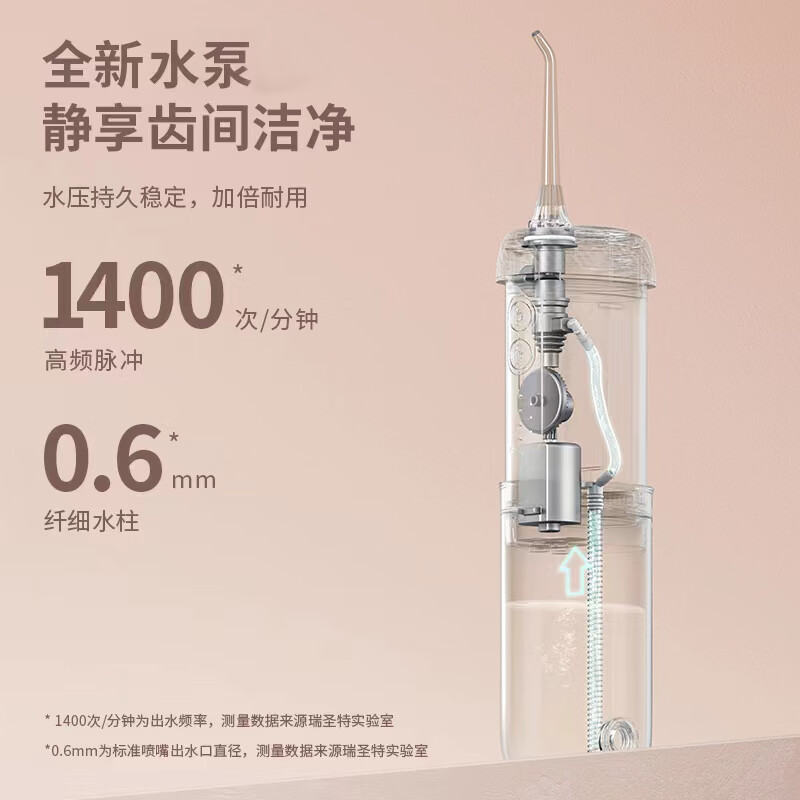 博皓（prooral）冲牙器便携式洗牙器洁牙器水牙线正畸呵护 伸缩家用牙齿牙缝清洗器口腔冲洗护理器预防牙结石 F23  清波绿