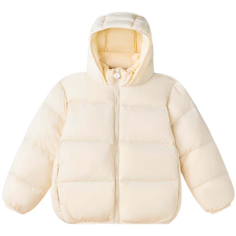 笛莎(DEESHA)童裝女童羽絨服2025秋冬新款兒童輕薄羽絨外套中大童女孩外套 米白 150 【充絨量:89.1 g】