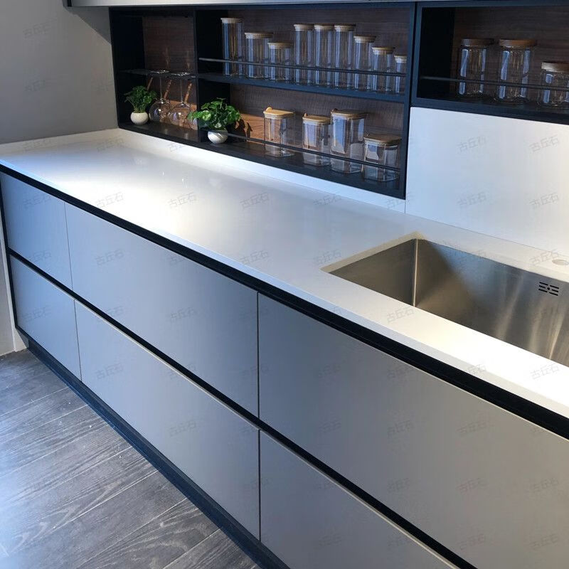 仁聚益厂家直销石英石岩板整体橱柜花岗岩厨房灶台面天然大理石石材