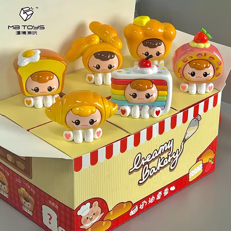 漫博潮玩奶油栗栗烘焙系列盲盒创意桌面摆件潮玩手办可爱女生治愈礼物玩具 整套端盒【6个不重复】