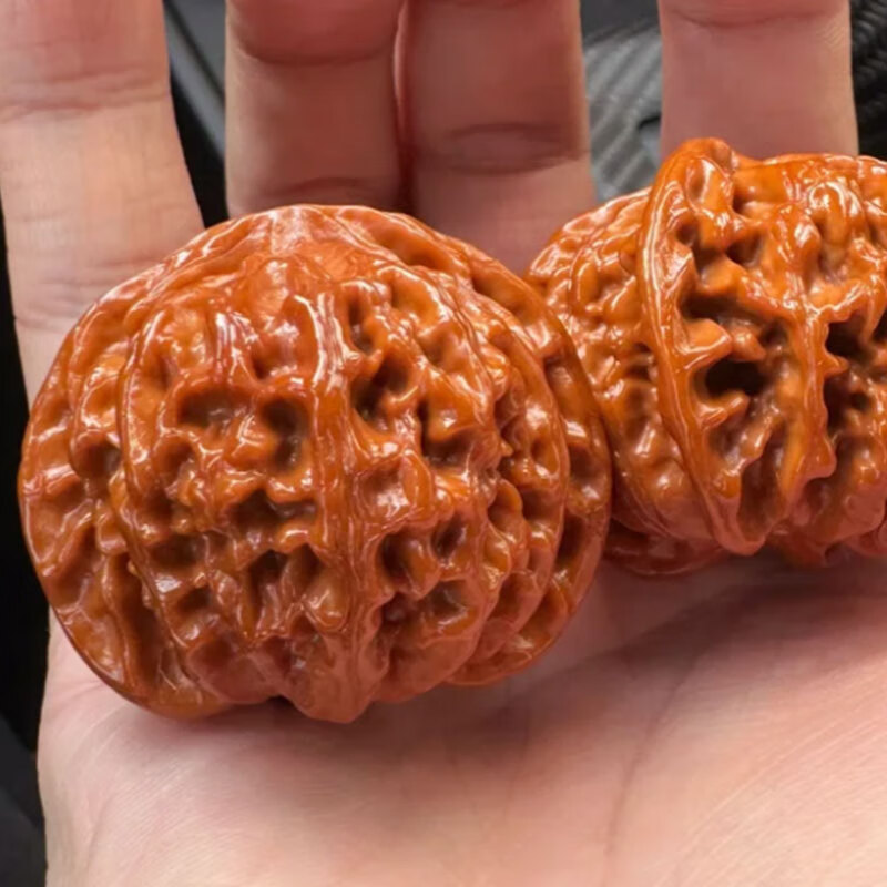 御文者文玩核桃四座樓獅子頭官帽手盤練手玩把玩精品山古玩機刷包漿把件 蘋果園39-40mm丨贈秋子手捻+工具