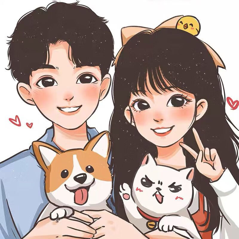 情侣q版手绘头像设计卡通人物照片转漫画人像动漫情侣画头像约稿礼物