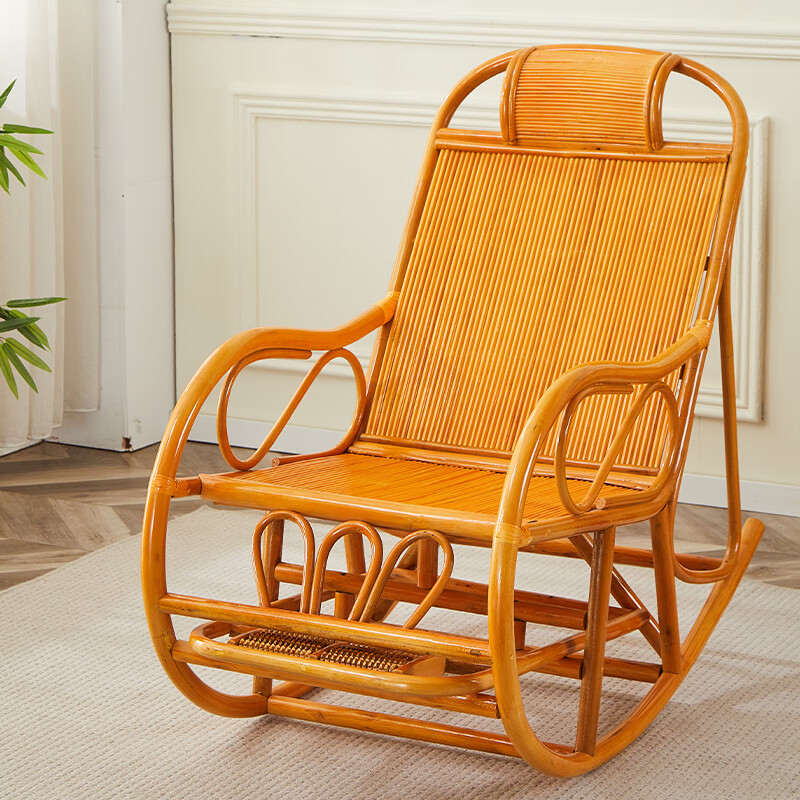 动蚁藤椅摇摇椅老人藤摇椅躺椅逍遥椅阳台休闲躺椅户外椅午睡摇椅 密