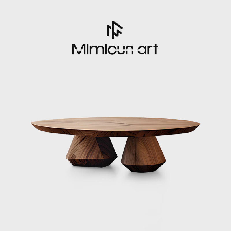 米米村意式高端茶几现代简约设计师艺术边桌全实木咖啡桌客厅家用小桌子 A款 长120*宽70*高35cm