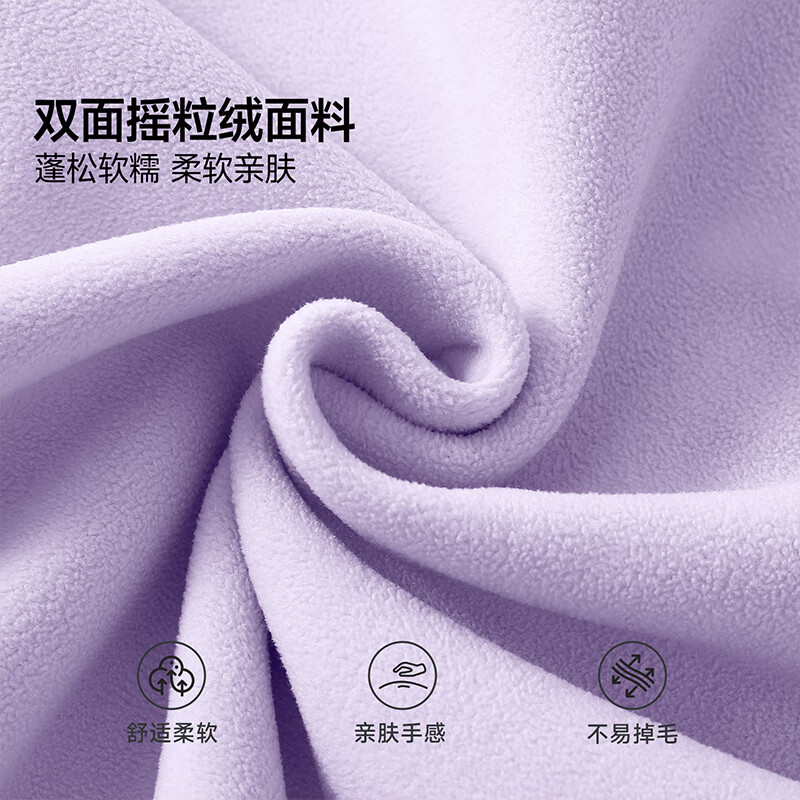 班尼路（Baleno）S&K系列开衫外套女装加绒加厚保暖秋冬新款摇粒绒长袖户外上衣服 浅粉#纯色 M