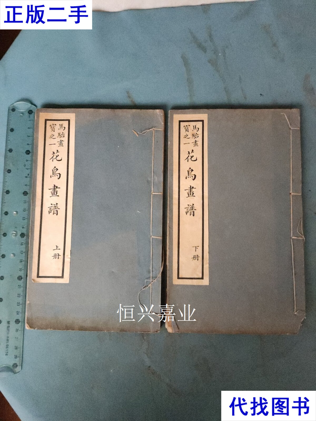 清或民国 马骀画宝之一(花鸟画谱)上下册 大开本 不详二手书